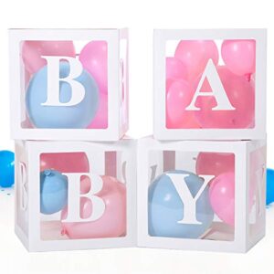 Baby Box Baby Shower Decorations Clear Baby Shower Decorations Block Boxes Baby Shower Birthday Party Gender Reveal Baby Boxes with Letters for Baby Shower
