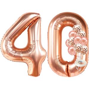 katchon, rose gold 40 balloon numbers – 40 inch | 40th birthday decorations women | 40th birthday balloons for women | 40 and fabulous decorations | number 40 balloons, 40 birthday balloons for women