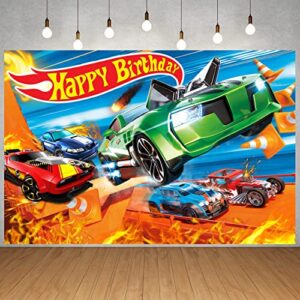 happy birthday party backdrop,hot car birthday party supplies cartoon car themed happy birthday banner party decorations photography background