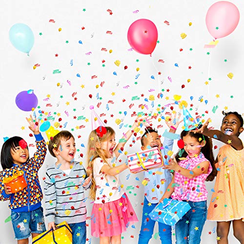 WILLBOND 4000 Pieces Happy Birthday Confetti Multi-Color Foil Confetti Birthday Decoration Scatters for Table Balloon Ribbon Cake Decoration Birthday Party Anniversary Wedding DIY Craft Supplies