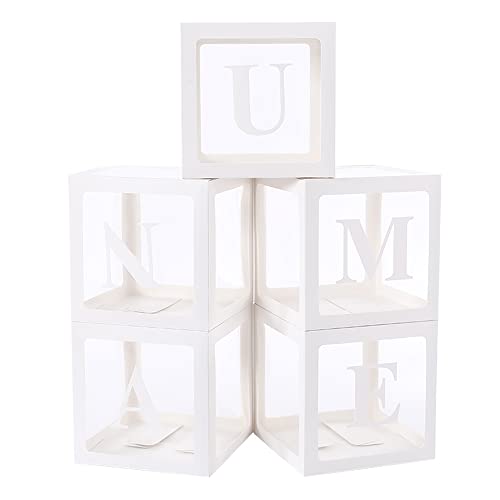 White Transparent Balloon Boxes With 27 Letters,Clear Block Boxes Backdrop ,for Birthday Bridal Baby Shower Gender Reveal Grad Party Decoration Balloon Box-Reusable Favors In Giftbox