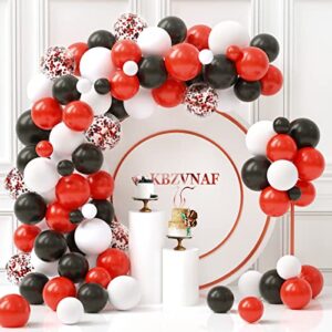 black red balloons garland arch kit – 120pcs white red black confetti latex balloons for wedding baby shower birthday graduation party decorations supplies