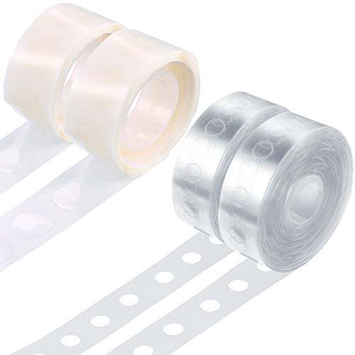 Balloon Arch Garland Decorating Strip Kit 2 Rolls 16 Feet Balloon Tape Strips with 2 Rolls Balloon Glue Point Dots Stickers (Balloon Strip Sent Randomly Set 1, 4 Rolls)