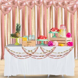 Streamers Party Decorations, 12 Rolls 984 Feet Rose Gold Crepe Paper Streamers Tassels Backdrop Party Supplies for Wedding Bachelorette Birthday Party Family Gathering Baby Bridal Shower Decorations