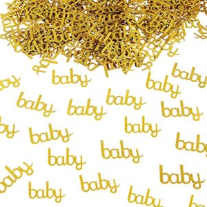 200 pieces gold baby confetti gold foiled baby shower table scatter confetti gender reveal party table confetti double -side glitter baby paper confetti for baby shower gender reveal party decor