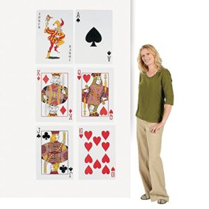 playing card cutouts – set of 6, two feet tall – casino night and party decor