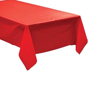 3 Pack Plastic Tablecloth Rectangle 54" X 108" Premium Disposable Table Cover for Party Birthday Wedding (Red)