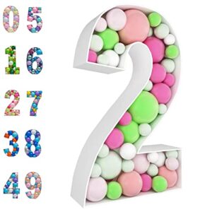 3ft mosaic balloon frame number 2 marquee light up numbers pre-cut kit thick foam board for birthday decoration