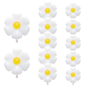 12 Pcs Daisy Balloons,3 Sizes White Flower Balloons for Daisy Birthday Decorations, Baby Shower, Wedding, Daisy Party Decorations Supplies…