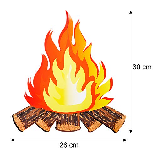 2 Set Fake Fire 12 Inch Tall Artificial Fire Fake Flame Paper 3D Decorative Cardboard Campfire Centerpiece Flame Torch for Campfire Party Decorations