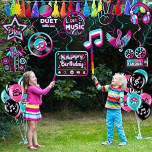 Outus 30 Pieces Music Party Decoration, Music Short Video Party Hanging Swirls Decor for Boys Girls Adults Music Birthday Party DJ Short Video Party Social Media Theme Party Baby Shower Supplies