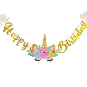 unicorn happy birthday banner unicorn party supplies decorations for birthday party cute fantasy fairy girls party home decor