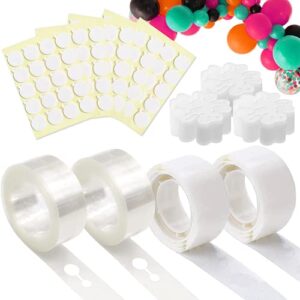 aubeco balloon decorating strip kit for arch garland, 32.8 feet balloon tape strips, 200 balloon glue point dots, 24 balloon flower clip, 100 foam glue point for party wedding (upgraded version)