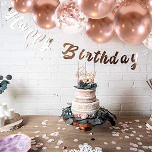 12 Inch Rose Gold Metallic Chrome Balloons,50 Pack Rose Gold Confetti Balloons,Premium Latex Party Balloons With Ribbon for Birthday, Wedding, Baby Shower, Anniversary Party Decorations