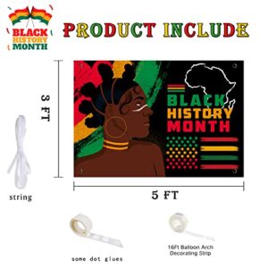 129 pcs Black History Month Balloons Garland Arch Black History Month Decorations Black History Month Backdrop Africa Party Supplies for Black History Month Party Decorations