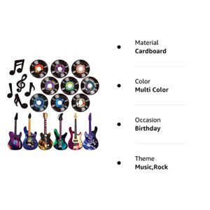 40 Pcs Music Party Decorations Musical Notes Rock and Roll Record Cutouts Silhouettes Record Cutouts Guitar Party Favor Cutouts 50s 80s Theme Party Baby Shower School Bulletin Board Craft Decoration