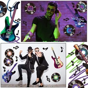 40 Pcs Music Party Decorations Musical Notes Rock and Roll Record Cutouts Silhouettes Record Cutouts Guitar Party Favor Cutouts 50s 80s Theme Party Baby Shower School Bulletin Board Craft Decoration