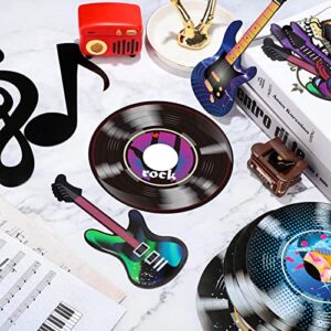 40 Pcs Music Party Decorations Musical Notes Rock and Roll Record Cutouts Silhouettes Record Cutouts Guitar Party Favor Cutouts 50s 80s Theme Party Baby Shower School Bulletin Board Craft Decoration