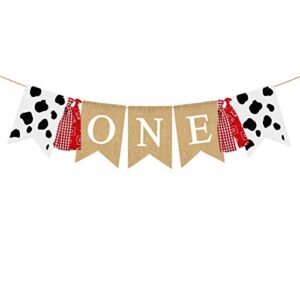 rainlemon farm boy girl 1st birthday party one high chair banner barnyard cow theme first birthday highchair garland decoration