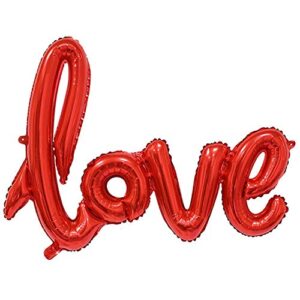 large red love foil balloons banner,42 inch mylar foil letters balloons reusable ecofriendly material for wedding bridal shower anniversary engagement party decorations supplies