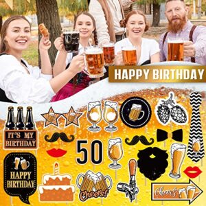 50th birthday decorations for men women - (60pcs) black gold party Banner, 40 Inch Gold Balloons,50th Sign Latex Balloon,Fringe Curtains and cheers to you Foil Balloons,Hanging Swirl,photo props