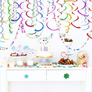 84 Pieces Christmas Hanging Swirls Whirls Party Decoration Streamers Decorations for Thanksgiving Day Birthday Baby Shower Graduation Wedding Celebration Tea Party