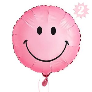 xo, fetti pink smile balloons – 2 pc | birthday party decorations, bachelorette baby shower, fun photo booth