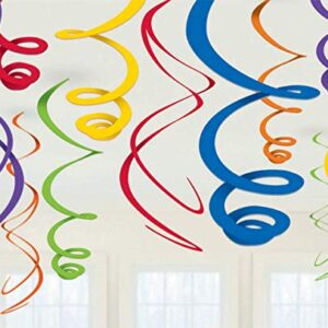 amscan Swirl (12ct) Party Decorations, 22", Multicolor