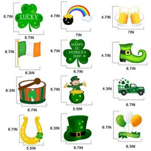 Tifeson St. Patrick's Day Decorations Hanging Swirls - 36 PCS Shamrock Clover Leprechaun Horseshoe Ceiling Foil Swirls for Lucky Day Home Office Decor - Saint Patrick's Day Irish Party Hanging Decorations Supplies