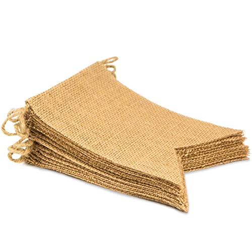 ThxToms (15 Pcs) Burlap Banner, DIY Custom Banners, Party Decor for Birthday, Wedding, Baby Shower and Graduation, 14.5ft