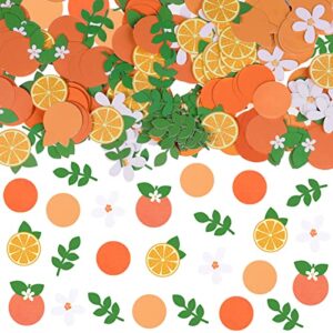 capoda 300 pcs little cutie baby shower confetti citrus confetti white green orange confetti tangerine eucalyptus scatter confetti for baby shower birthday wedding party table decoration supplies