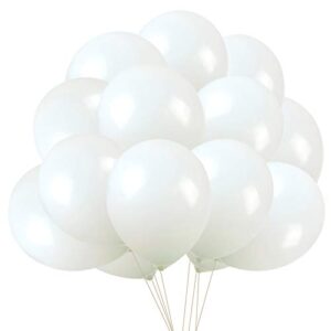 white balloons latex party balloons, 50 pack 12 inches helium balloons for wedding birthday party decorations