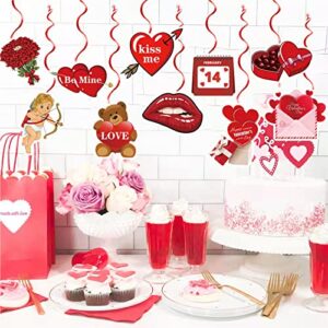 55 Pack I Love You Balloons and Heart Balloons Kit with Valentines Hanging Swirls 1000 Pcs Dark-Red Silk Rose Petals Wedding Flower Love-Bear Red Heart Balloons for Valentines Day Anniversary Wedding