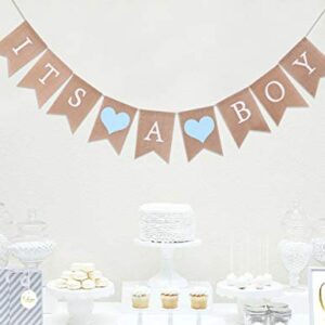 Burlap Banner for Baby Boy Shower - Baby Boy Shower Decorations,Its A Boy Burlap Banner,Best Boys Birthday Party Supplies (Its A Boy Burlap Banner)