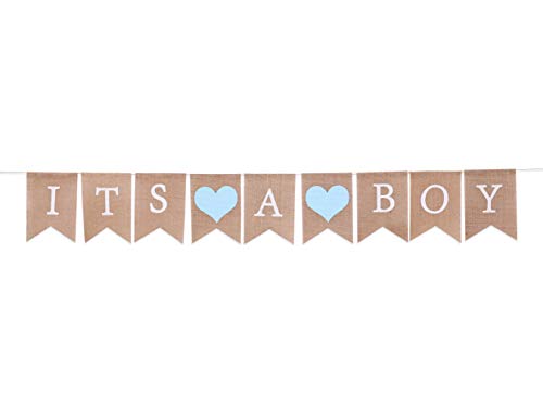 Burlap Banner for Baby Boy Shower - Baby Boy Shower Decorations,Its A Boy Burlap Banner,Best Boys Birthday Party Supplies (Its A Boy Burlap Banner)