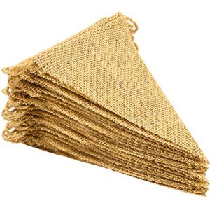 leobro 48 pcs burlap banner, 36ft triangle flag, diy decoration for holidays, wedding, camping, party, new year decorations, merry christmas banner, indoor christmas decoration