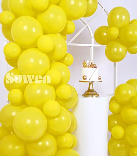 SUWEN Yellow Balloons Kit 77PCS Latex Helium Shiny Mustard Yellow Balloon Different Sizes 10 Inch 5 Inch for Birthday Graduation Wedding Shower Anniversary Party Decorations