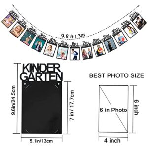 Graduation Photo Banner for 2023 Party Decorations, Kindergarten to 12th Grade Graduation Picture Banner, Middle School, High School College Graduation Party Supplies Black SG063BK