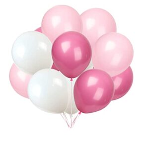 kadbaner white light pink rose red balloons,100-pack,12-inch latex balloons, wedding, birthday party, baby shower, christmas party decorations