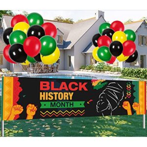 Black History Month Banner Balloons Party Decorations - African BHM Worthwhile Commemoration National Black History Party Balloons Banner Decor Supplies