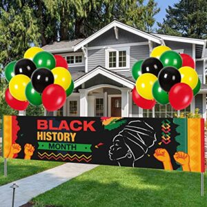 Black History Month Banner Balloons Party Decorations - African BHM Worthwhile Commemoration National Black History Party Balloons Banner Decor Supplies