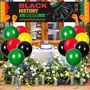 Black History Month Banner Balloons Party Decorations - African BHM Worthwhile Commemoration National Black History Party Balloons Banner Decor Supplies