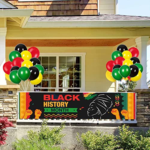 Black History Month Banner Balloons Party Decorations - African BHM Worthwhile Commemoration National Black History Party Balloons Banner Decor Supplies