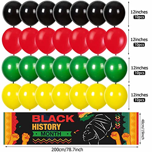 Black History Month Banner Balloons Party Decorations - African BHM Worthwhile Commemoration National Black History Party Balloons Banner Decor Supplies