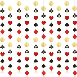 6 Pcs 46.3 Feet Casino Party Decorations Casino Party Hanging Paper Garlands Las Vegas Theme Poker Card Garlands Casino Night Banner Garland Party Photo Booth Backdrops Props(Cute Style)