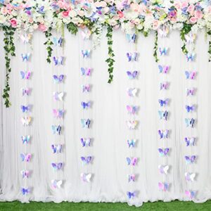 3d butterfly hanging garlands butterfly laser paper party streamers decoration for wedding home party birthday decorations butterfly baby shower decorations (4 pieces)