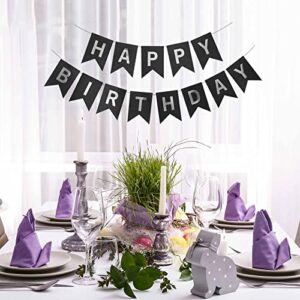 ANSOMO Black Purple and Silver Happy Birthday Party Decorations Balloons Décor Supplies Women Men Boys Girls 16th 20th 25th 30th 35th 40th 45th 50th 60th 70th