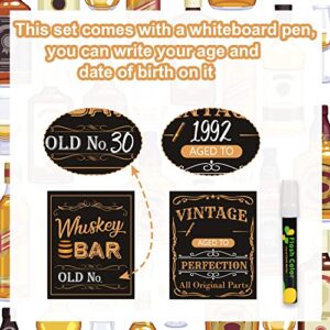 Whiskey Bar Decoration Kit, DIY Whiskey Bar Sign Aged to Perfection Party Sign Whiskey Themed Cake Toppers for Men 30th 40th 50th Birthday Decorations Whiskey Aged to Perfection Party Supplies