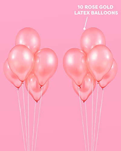 xo, Fetti Bachelorette Party Decorations - Miss to Mrs Balloon Kit - Rose Gold - 16" MISS TO MRS Foil Balloons + 10 Rose Gold Latex Balloons - Bridal Shower