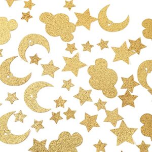 twinkle twinkle little star baby shower – star confetti for first birthday, over the moon theme party decorations supplies with baby boy girl, party photo props for baby shower